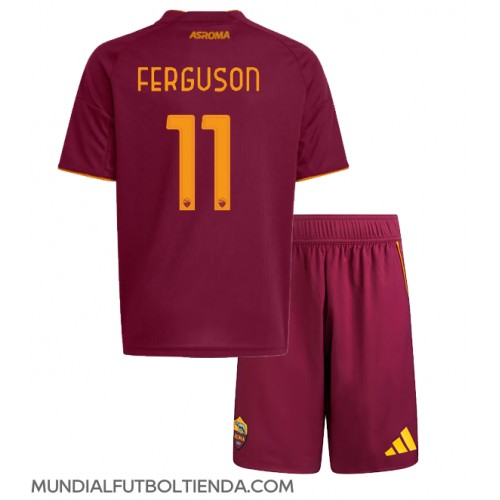 Camiseta AS Roma Evan Ferguson #11 Primera Equipación Replica 2025-26 para niños mangas cortas (+ Pantalones cortos)